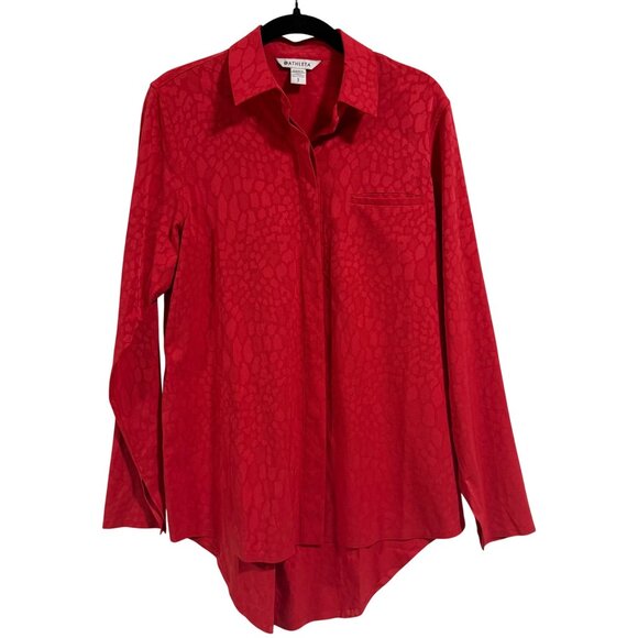 Athleta Urbanite Textured Top Sepentine‎ Matador Red Size S - Picture 1 of 10